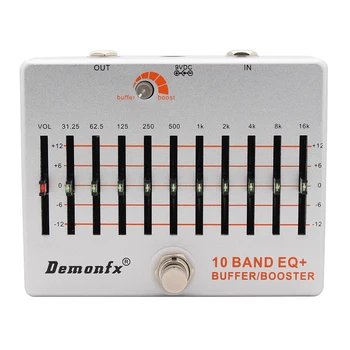 NEW Demonfx 10 Band EQ+ Buffer Boost Guitar Bass Effect Pedal Equalizer Buffer Boost