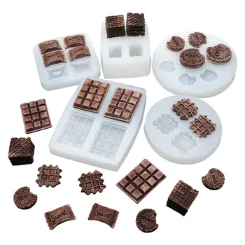 Aomily Мини вафли шоколадови бонбони силиконов молд Форми за торта от фондан Захарни занаятчийски шоколадови бисквити Инструменти за декориране на торти