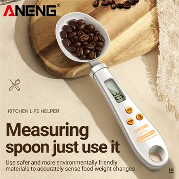 2 в 1 Електронна кухненска везна LCD Цифрова измервателна храна Брашно Цифрова лъжица Скала Мини кухненски инструмент Forfood Термометър Scale