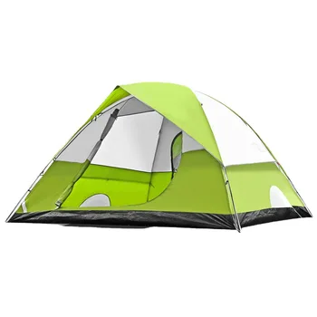 водоустойчива семейна къмпинг палатка, удебелена двуслойна, плажна палатка, 4-5 човека