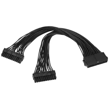 ATX 24Pin 1 до 2 порт разширение кабел PSU мъжки към женски сплитер 24PIN удължителен кабел