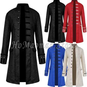 Нови средновековни викториански косплей костюми за мъже мода дълго готическо яке палто за възрастни Steampunk палто Хелоуин карнавални костюми