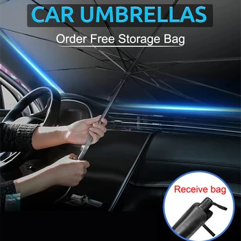  Слънцезащитен чадър за кола Сенник за предно стъкло Чадър за чадър за Tesla Модел 3 Y X S Топлоизолационна кърпа Auto Universal