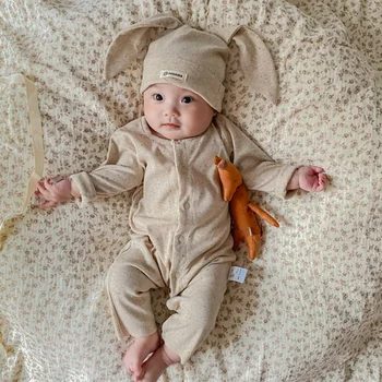 Новородено бебе гащеризон есента момче момиче бебе памук гащеризон мода дете боди малко дете твърдо едно парче малко дете Onesie