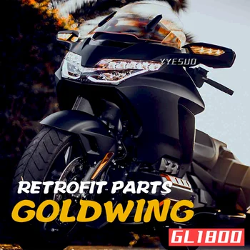 Goldwing GL1800 аксесоари Мотоциклет круиз крак педал капак на двигателя LED комплект злато крило ретрофит части за HONDA GL 1800 части