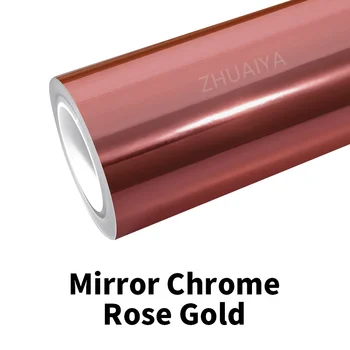 Най-високо качество Mirror Chrome Gold Vinyl Wrap филм опаковъчен филм ярък 152 * 18m качество на ролката Гаранция, покриваща филм глас
