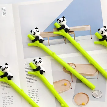 2бр Сладък Panda форма гел писалка 0.5mm черно мастило писалка Canetas Criativa Kawaii канцеларски офис училищни пособия