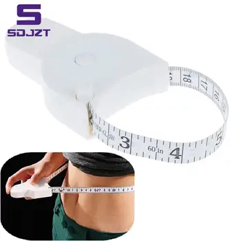 1pcs 150cm фитнес точна измервателна лента за измерване на телесните мазнини загуба на тегло мярка прибиращ се владетел аксесоари