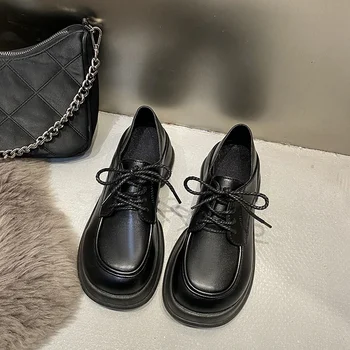 2023 Дамски обувки Студентки Черни обувки Летни обувки Женски мокасини