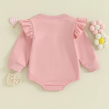 Малко дете бебе момиче момче дрехи новородено бебе есен облекло суитчър писмо бродерия гащеризон отгоре дълъг ръкав