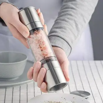  пипер мелница мелница 2 в 1 пипер мелница ръчно неръждаема стомана сол пипер мелница подправка кухненски инструменти смилане за готвене