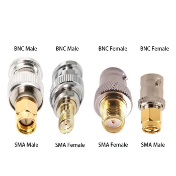 SMA мъжки / женски към BNC мъжки / женски адаптер за безжични LAN устройства Коаксиален кабел WiFi ръчни радиостанции