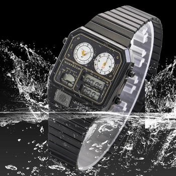 HUMPBUCK мода отговаря функция квадратна форма модерен часовник от неръждаема стомана материал луксозно брандиране писта готов