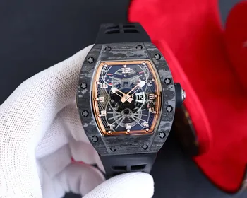  Топ AAA качество автоматично механично движение мъжки часовник марка лукс Ричард синьо огледало часовник кух навън напреднал дизайн