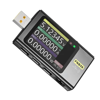 FNB58 USB тестер, цифров волтметър тестер за ток USB Type-C Протокол за бързо зареждане Мощност PD Trigger Detection Max 7A