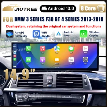 Android 13 Автомобилно радио за BMW Серия 3 F30 GT Серия 4 2013-2019 AC панел клъстер GPS мултимедия стерео Carplay плейър Head Unit