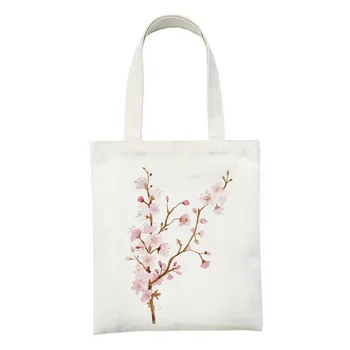 Бяла платнена чанта Висококачествена пазарска чанта за многократна употреба Мода Класически стил Дамски чанти за рамо Ежедневни жени Чанти за пазаруване