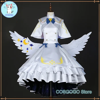 COSGOGO Игра Син архив Misono Mika Cosplay костюм Хелоуин екипировки Дамска рокля крила аниме косплей прекрасен