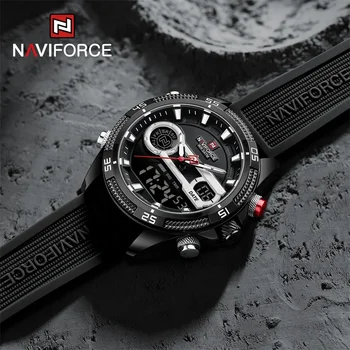 NAVIFORCE Мъжки спортен часовник Цифрови Watwrproof ръчни часовници Светещ хронограф Седмица дисплей будилник Relogio Masculino 2023