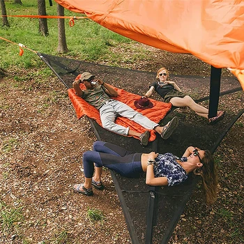 Голям триъгълник въздушен къмпинг дърво хамак мулти човек преносим хамак 3 човек дизайн за пътуване заден двор на открито