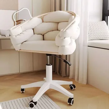 Удобен луксозен игрален стол Разширение на височината У дома Мобилни офис столове Въртящи се бели Cadeira градински мебели комплекти