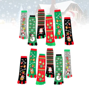 6 чифта Tube Toe чорапи пет пръста поддържат топло памук петпръст Коледа чорап