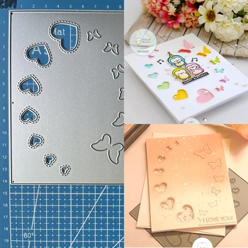 Lucky Goddess Metal Cutting Dies Heart & Butterfly панел Направи си сам скрапбукинг фотоалбум Декоративни релефни хартиени карти занаяти