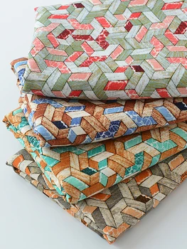 Rayon геометрична мозайка модел плат за шиене на летни дрехи пижами нощница домашни дрехи от половин метър