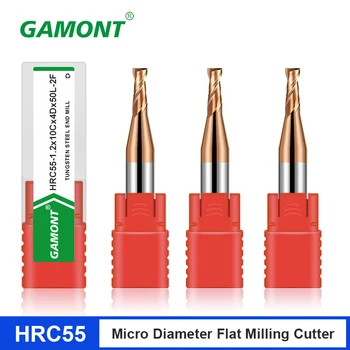 GAMONT HRC55 2-флейта десетична точка нано покритие фреза волфрам стомана карбид плосък endmill CNC обработващ център