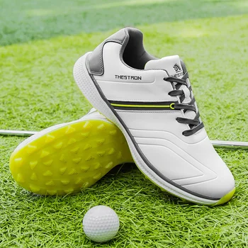 Плюс размер 39-47 Професионални голф спортни спортни обувки за обучение жълти бели момчета голфърски маратонки фитнес обувки за ходене