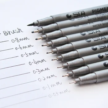 STA Sketch Маркери Арт маркер писалка Различни размери на върха Пигментна подложка Водна основа за рисуване Ръкопис Supplie канцеларски материали