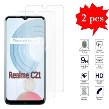 2-1Pcs Premium стъкло за Realme C21 капак екран телефон защита филм за Realme C 21 9H 2.5D взривозащитено закалено стъкло