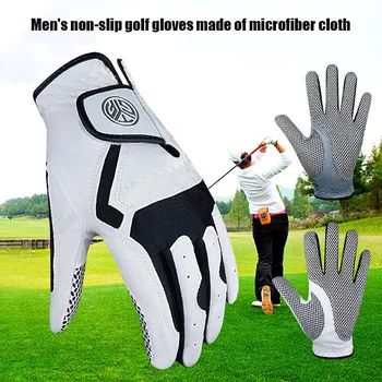1PCS Професионални голф ръкавици микрофибърна кърпа плат дишаща неплъзгащи се ръкавици клуб люлка поставяне тренировъчни ръкавици мъже