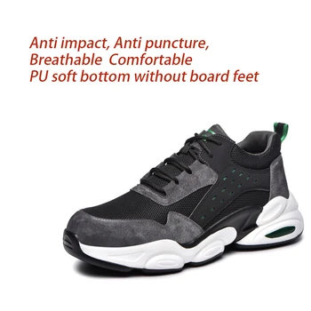 Защитни обувки Ударна пункция устойчива на пробиване мрежа дишаща Мъжки работни обувки PU мека подметка Удобни безопасни обувки