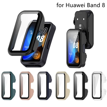 Стъкло + калъф за Huawei Band 8 PC цял екран часовник протектор броня защитна обвивка капак за Huawei Band8 аксесоари