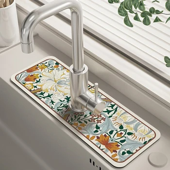 Класически мивка кранче дренаж подложка маса мат тоалетна диатом кал абсорбираща подложка нехлъзгаща се анти-плесен мат за кухня плот трапезария