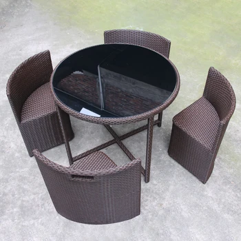 Балкон открит ратан стол прост отдих ратан стол малка масичка за кафе от три части комбинация