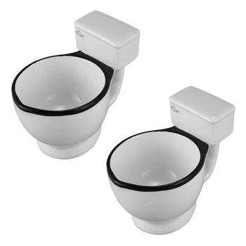 2X Новост тоалетна керамична чаша с дръжка 300Ml кафе чай мляко сладолед чаша смешно за подаръци