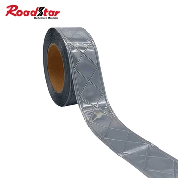 Roadstar Microprismatic отразяващи PVC лента диамант модел сив предупредителна лента шиене на дрехи чанти капачка 5 см ширина RS-6290HH