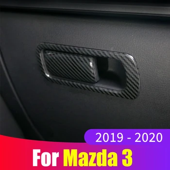 Неръждаема стомана кола ко-пилот ръкавица съхранение кутия дръжка обхваща подстригване стикери за Mazda 3 Аксела 2019 2020 BP аксесоари