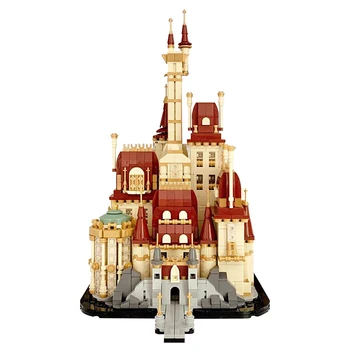 MOC Приказки Красавица и чудовище Магическият замък на принцесата Комплект строителни блокове Миниатюрен замък Модел за момичета Подаръци за рожден ден