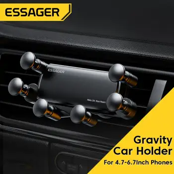 Essager Universal 6 Points Solid Fold Car Phone Holder Gravity Car Holder For Phone In Car Vent Clip Mount Smartphone Holder