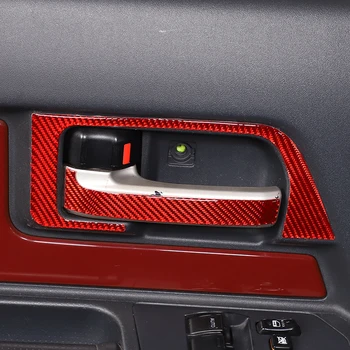 За Toyota FJ Cruiser 2007-2021 меки въглеродни влакна вътрешна врата дръжка врата купа подстригване стикер кола аксесоари