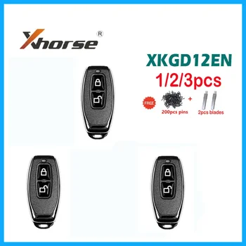 1/2/3pcs Xhorse XKGD12EN VVDI универсален проводник дистанционен ключ 2 бутона Дистанционно управление на гаражна врата за VVDI Key Tool Английска версия