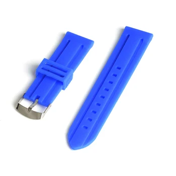 2021 Нови мъже жени 22mm Blue Watch Band Strap Гривна Мода Силиконови гумени ленти за часовници SB0568