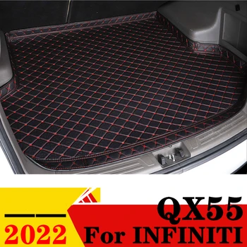 Автомобилна стелка за багажник за Infiniti QX55 2022 Всички метеорологични условия XPE Висока странична задна товарна покривка Килим лайнер AUTO опашни части багажник багажник подложка