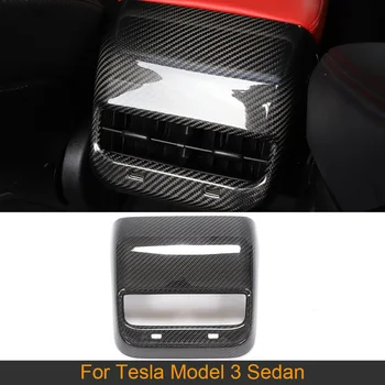 Carbon Fiber Car Backseat Air Vent Cover Trim За Tesla Model 3 2016 - 2019 Backstand Air Conditionor Vent Cover Интериорни облицовки