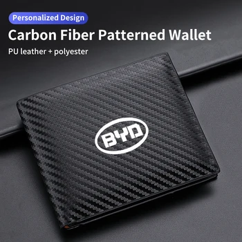 Кожа от въглеродни влакна Rfid държач за карти Джобни мъжки портфейли Чанта за пари за BYD F3 I3 F0 F6 S6 S8 E5 E6 G3 G6 L3 S7 M6 Tang Song Qing