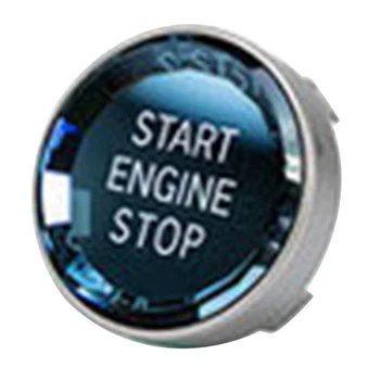 Капак на интериора на автомобила Кристален едноключов старт на двигателя Стоп бутон стикер за BMW- 3/5 Series E70 E90 E60 Silver