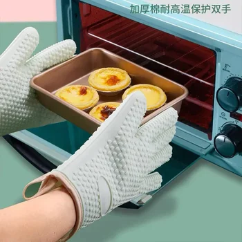 Нова ръка пече силиконови ръкавици микровълнова фурна Ръкавици за печене Кухня против опарване Силиконов държач за фурна за барбекю
